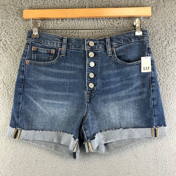 GAP Pants - New Gap Denim High Rise Button Fly 4" Shorts Size 6/28R